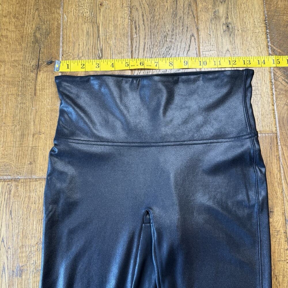 SPANX Faux Leather Leggings Women’s Sz Medium Black High Rise Pants - Picture 3 of 7